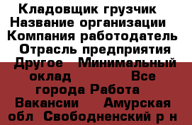 Кладовщик-грузчик › Название организации ­ Компания-работодатель › Отрасль предприятия ­ Другое › Минимальный оклад ­ 20 000 - Все города Работа » Вакансии   . Амурская обл.,Свободненский р-н